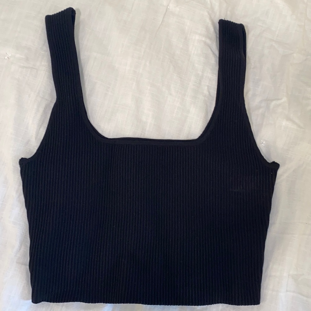 Glassons Ribbed square neck crop top